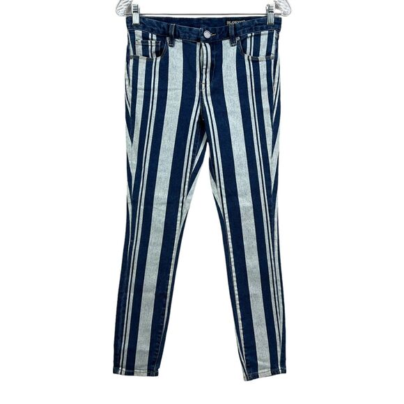 Blank NYC Womens Jeans The Bond Stripped Blue Skinny Stretch 5 Pockets Sz 25‎ - Picture 2 of 8